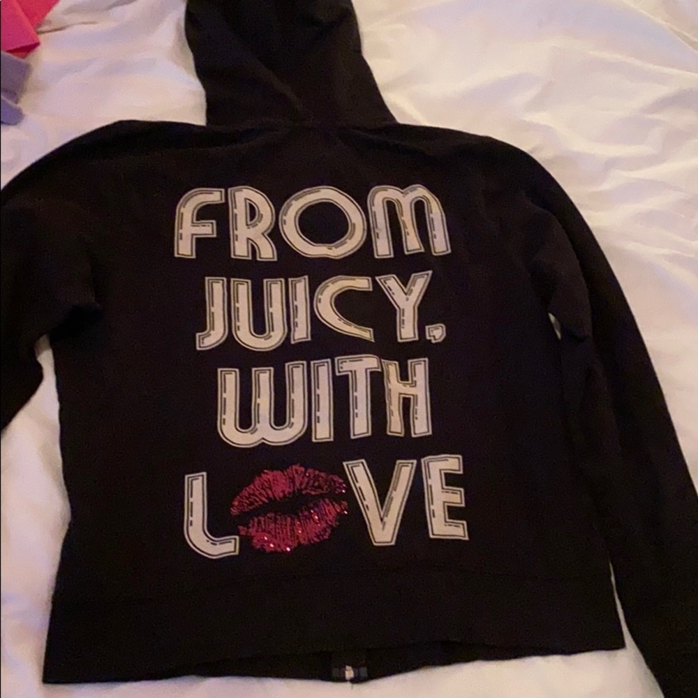 Black juicy couture zip up hoodie jacket